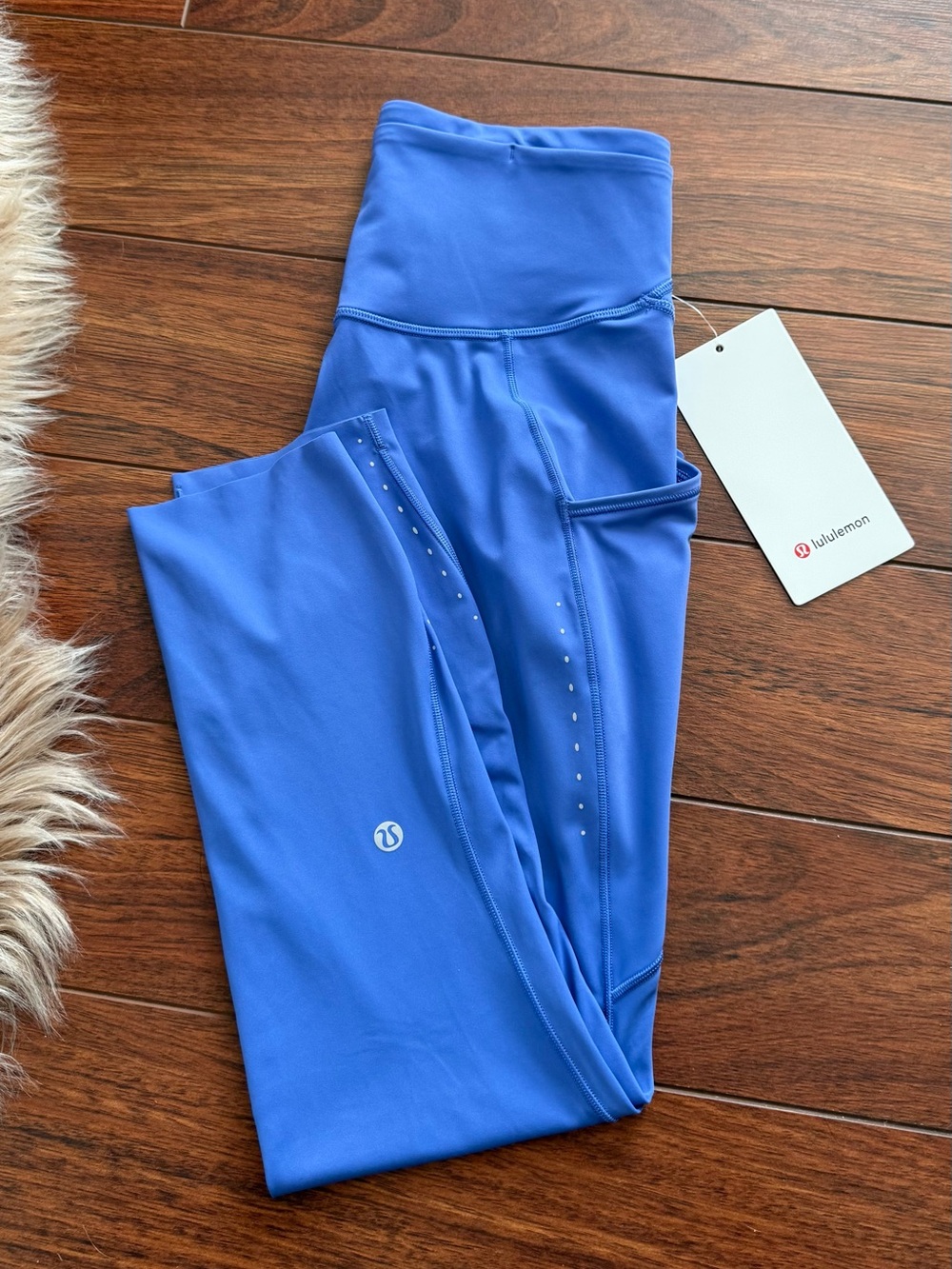 Size 6 lululemon fast and free crop 23” with pockets, wild indigo #activewear